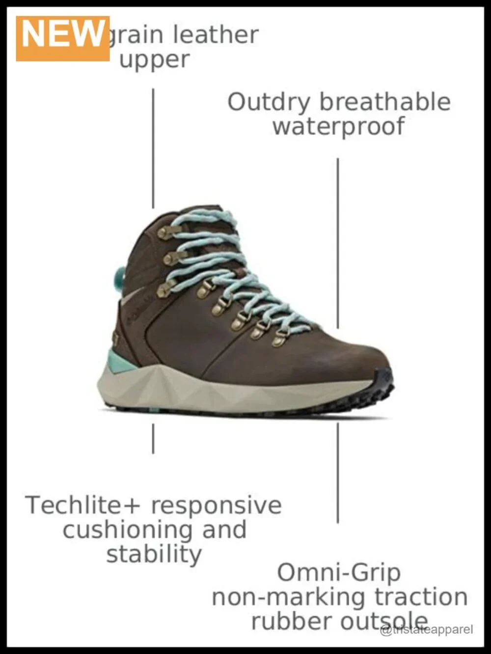 Columbia Women's Hiking Shoes Waterproof Leather Outdry Trail Sneakers